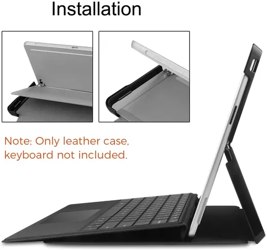Microsoft Surface Pro 9 Hoes Tri-Fold Book Case met Standaard Zwart afbeelding 6