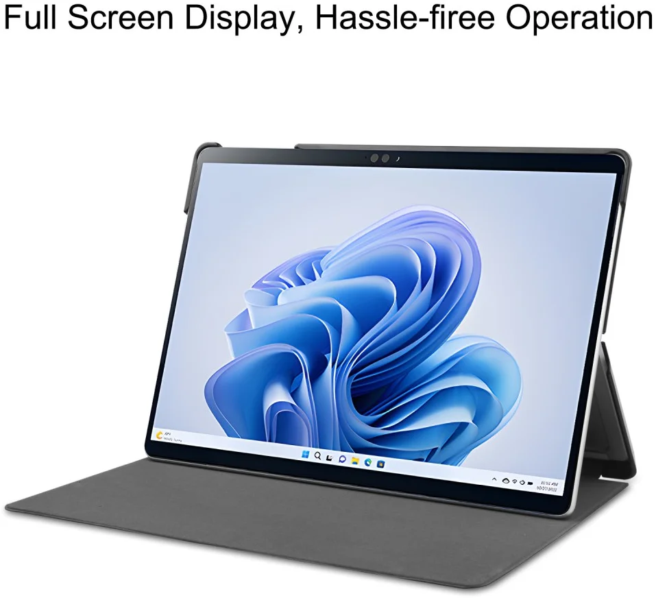 Microsoft Surface Pro 9 Hoes Tri-Fold Book Case met Standaard Zwart afbeelding 4