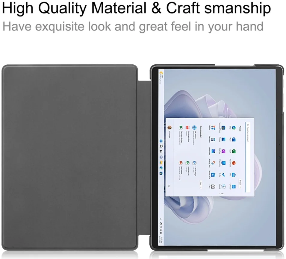 Microsoft Surface Pro 9 Hoes Tri-Fold Book Case met Standaard Zwart afbeelding 5