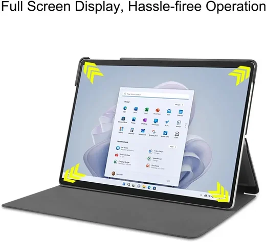 Microsoft Surface Pro 9 Hoes Tri-Fold Book Case met Standaard Grijs afbeelding 3