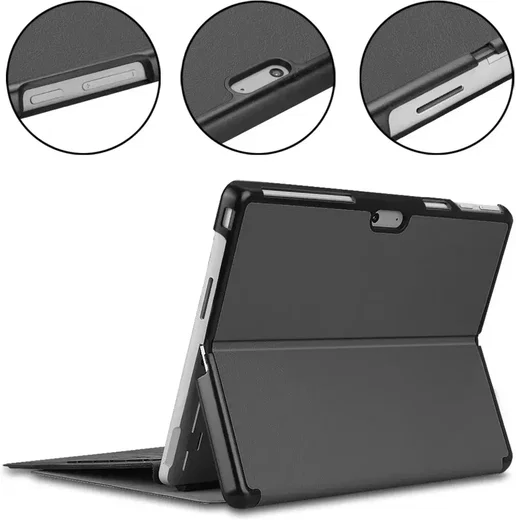 Microsoft Surface Pro 9 Hoes Tri-Fold Book Case met Standaard Grijs afbeelding 5