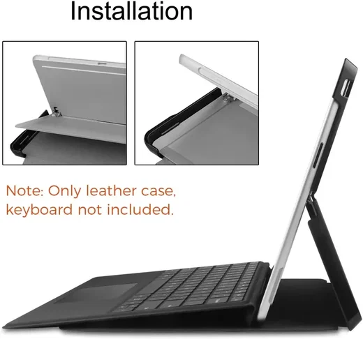 Microsoft Surface Pro 9 Hoes Tri-Fold Book Case met Standaard Grijs afbeelding 7