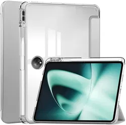 OnePlus Pad Hoes Book Case Sleep/Wake met Pen Houder Clear Zilver afbeelding