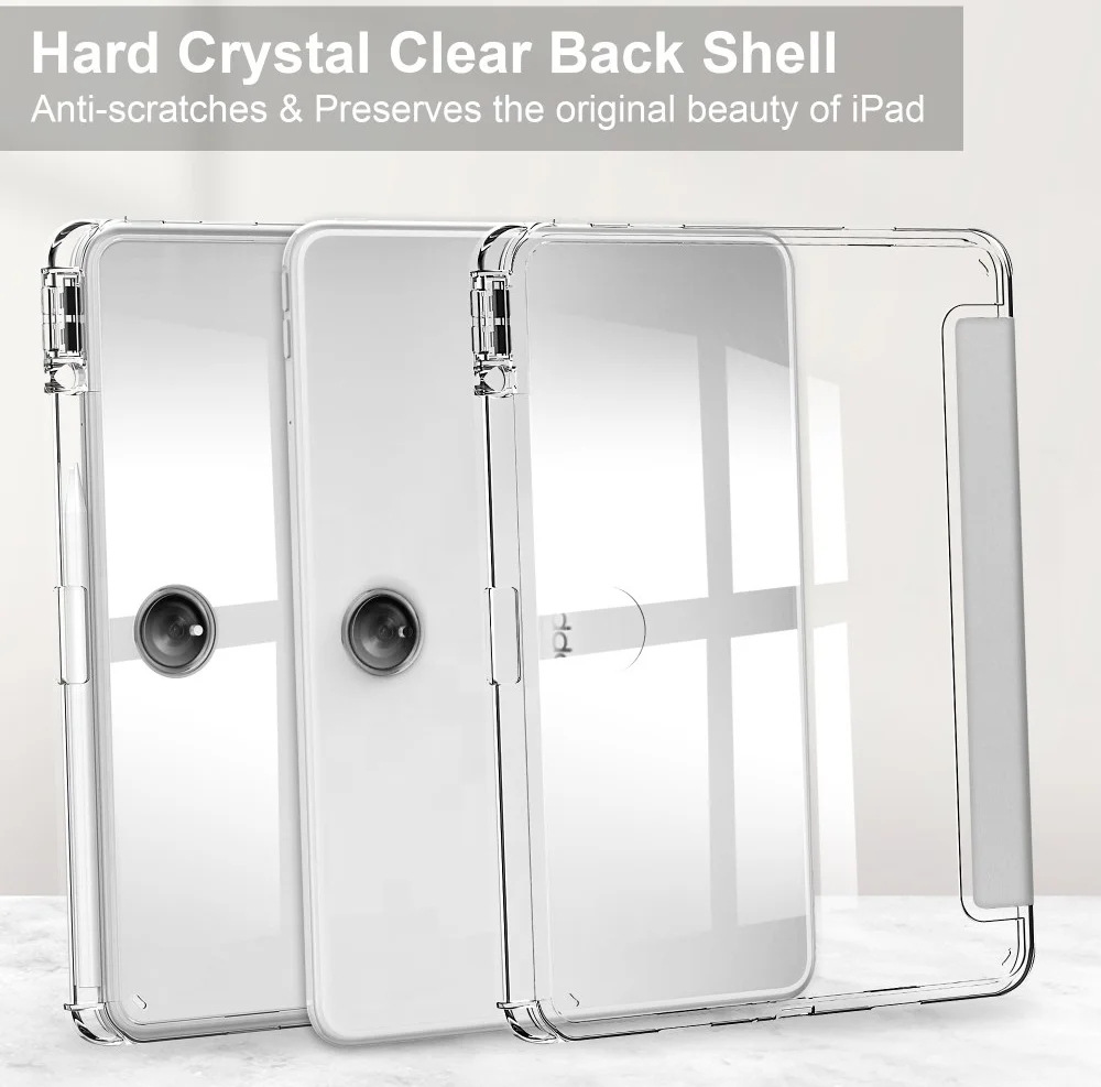 OnePlus Pad Hoes Book Case Sleep/Wake met Pen Houder Clear Zilver afbeelding 7