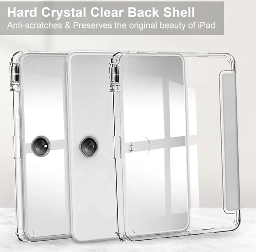 OnePlus Pad Hoes Book Case Sleep/Wake met Pen Houder Clear Zilver afbeelding 7