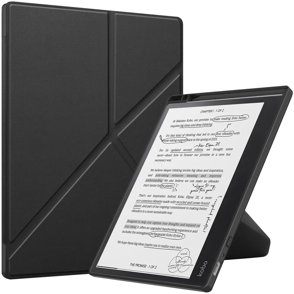 Kobo Elipsa 2E Hoes Origami Book Case met Standaard Zwart afbeelding 1