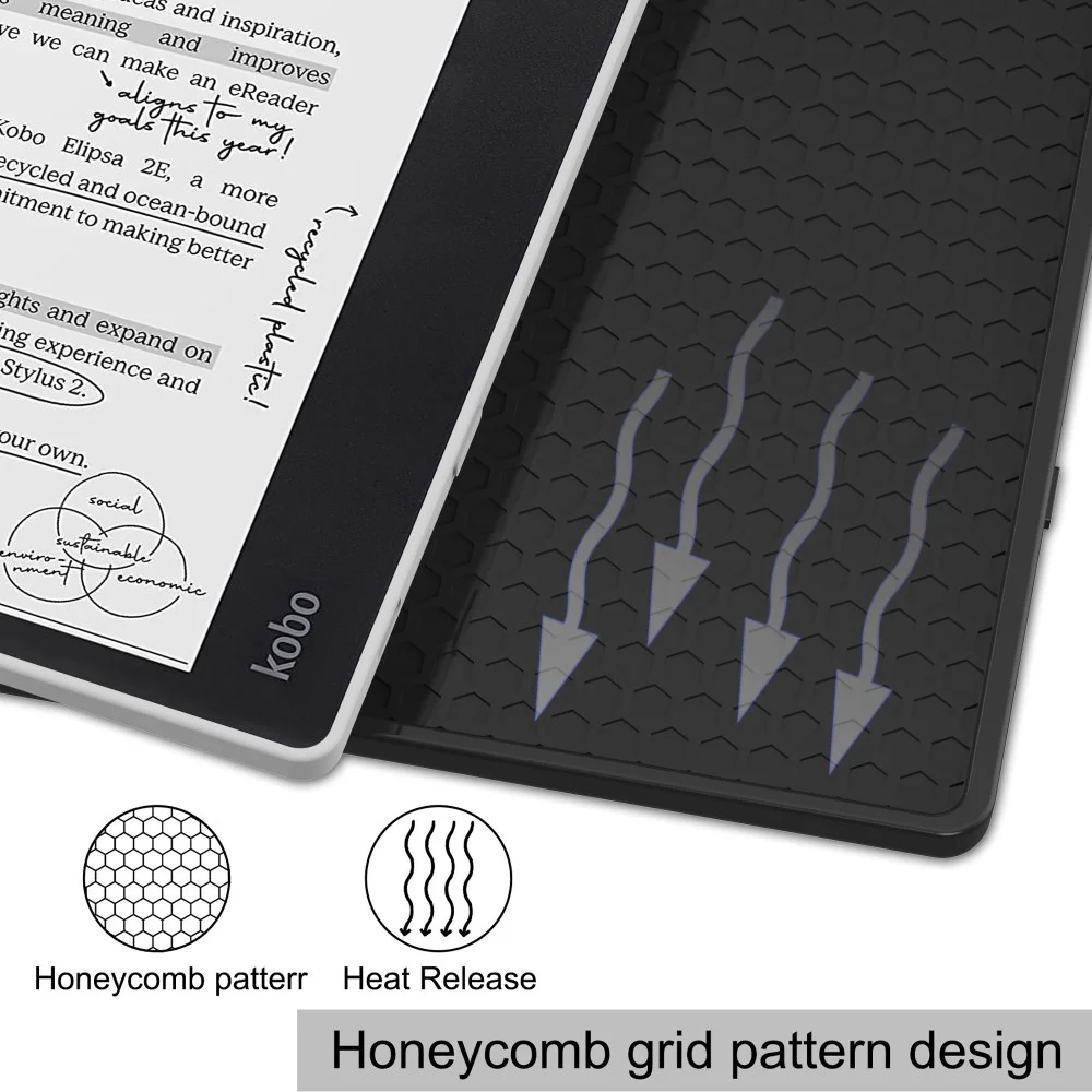 Kobo Elipsa 2E Hoes Origami Book Case met Standaard Zwart afbeelding 10
