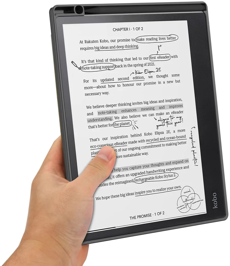 Kobo Elipsa 2E Hoes Origami Book Case met Standaard Zwart afbeelding 11