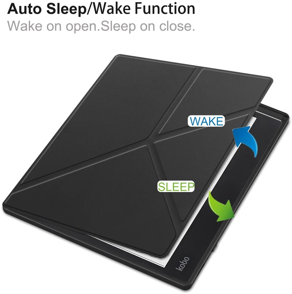 Kobo Elipsa 2E Hoes Origami Book Case met Standaard Zwart afbeelding 2