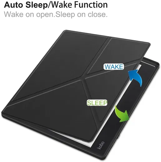 Kobo Elipsa 2E Hoes Origami Book Case met Standaard Zwart afbeelding 2