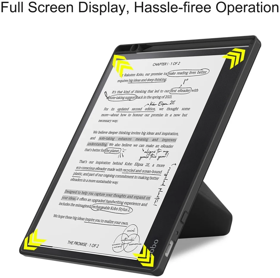 Kobo Elipsa 2E Hoes Origami Book Case met Standaard Zwart afbeelding 4