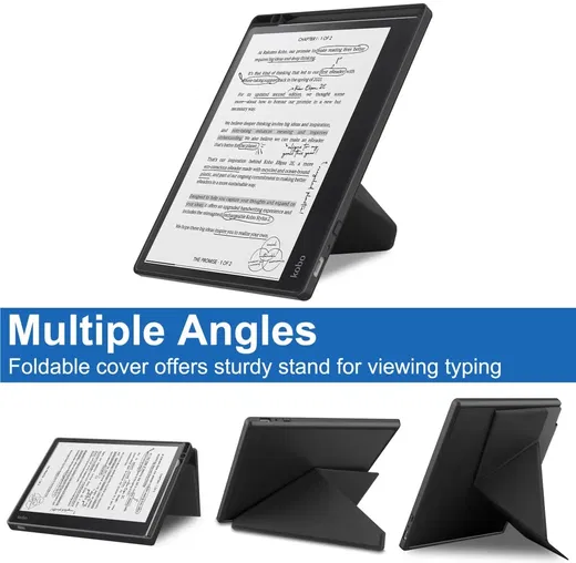 Kobo Elipsa 2E Hoes Origami Book Case met Standaard Zwart afbeelding 5