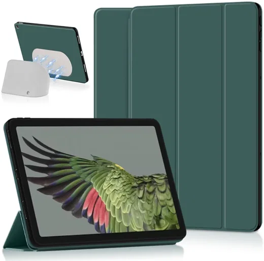 Google Pixel Tablet Hoes Tri-Fold Book Case met Standaard Groen afbeelding 1