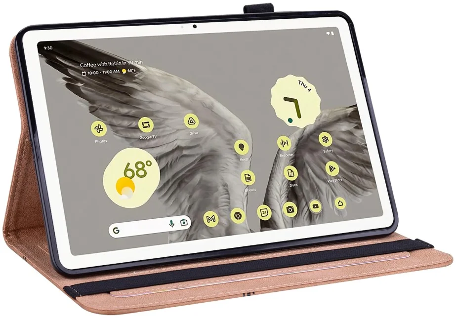 Google Pixel Tablet Hoes Portemonnee Book Case met Standaard Bruin afbeelding 10