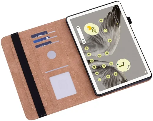 Google Pixel Tablet Hoes Portemonnee Book Case met Standaard Bruin afbeelding 2