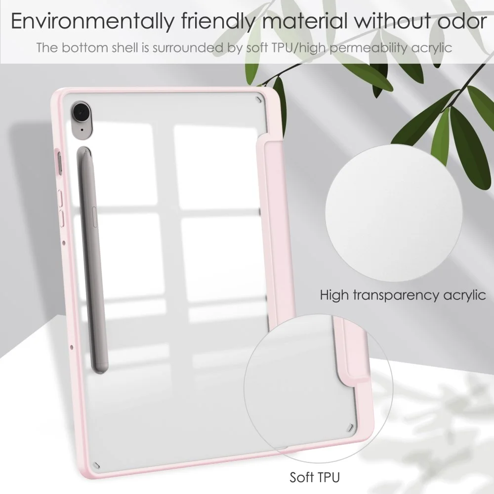 Samsung Tab S10 Lite / S10 FE / S9 (FE) Hoes Tri-Fold Book Case Kunstleer Roze afbeelding 6