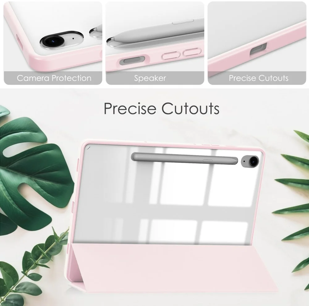Samsung Tab S10 Lite / S10 FE / S9 (FE) Hoes Tri-Fold Book Case Kunstleer Roze afbeelding 8