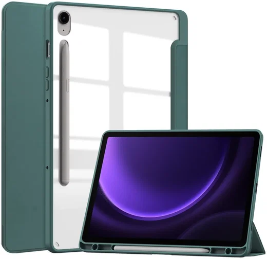 Samsung Tab S10 Lite / S10 FE / S9 (FE) Hoes Tri-Fold Book Case Kunstleer Groen afbeelding 1