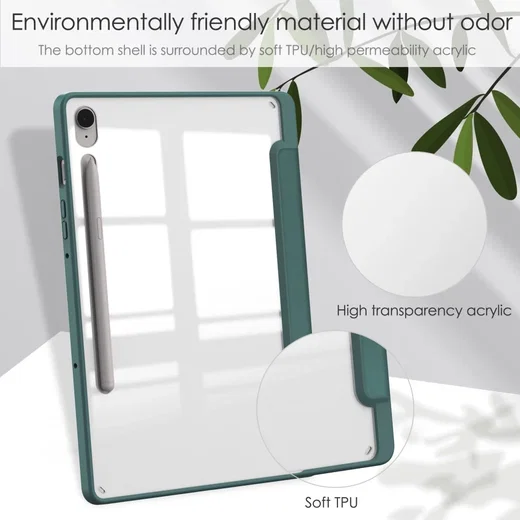 Samsung Tab S10 Lite / S10 FE / S9 (FE) Hoes Tri-Fold Book Case Kunstleer Groen afbeelding 6