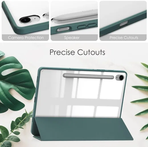Samsung Tab S10 Lite / S10 FE / S9 (FE) Hoes Tri-Fold Book Case Kunstleer Groen afbeelding 8