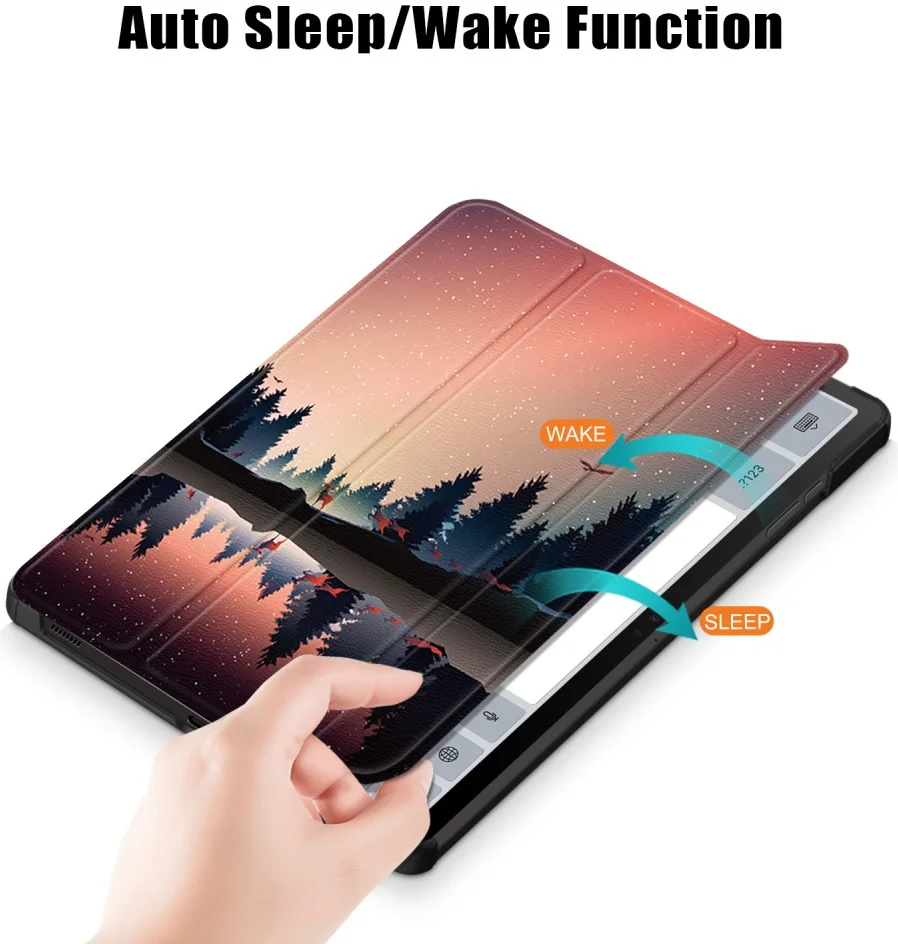 Samsung Tab S10 Lite / S10 FE / S9 (FE) Hoes Book Case Standaard Nightfall Print afbeelding 3