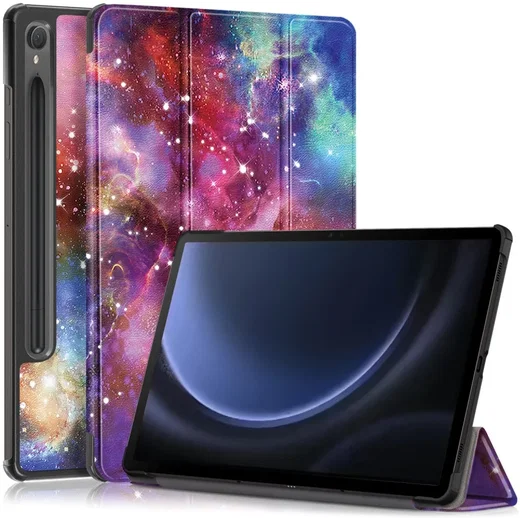 Samsung Tab S10 Lite / S10 FE / S9 (FE) Hoes Book Case Standaard Galaxy Print afbeelding 1