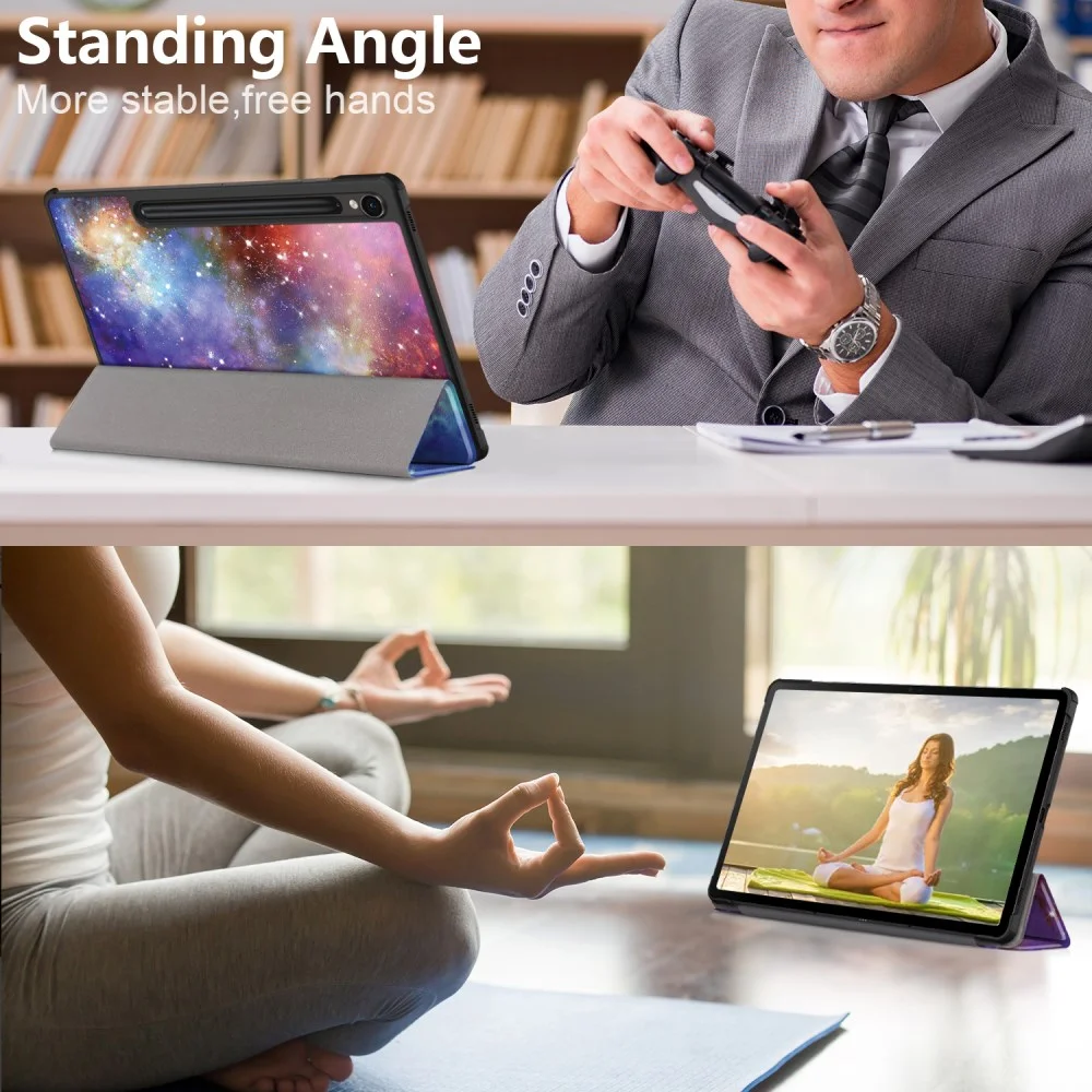 Samsung Tab S10 Lite / S10 FE / S9 (FE) Hoes Book Case Standaard Galaxy Print afbeelding 10