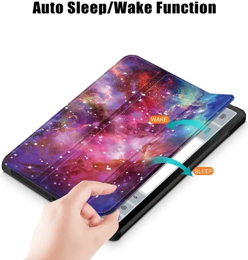 Samsung Tab S10 Lite / S10 FE / S9 (FE) Hoes Book Case Standaard Galaxy Print afbeelding 3