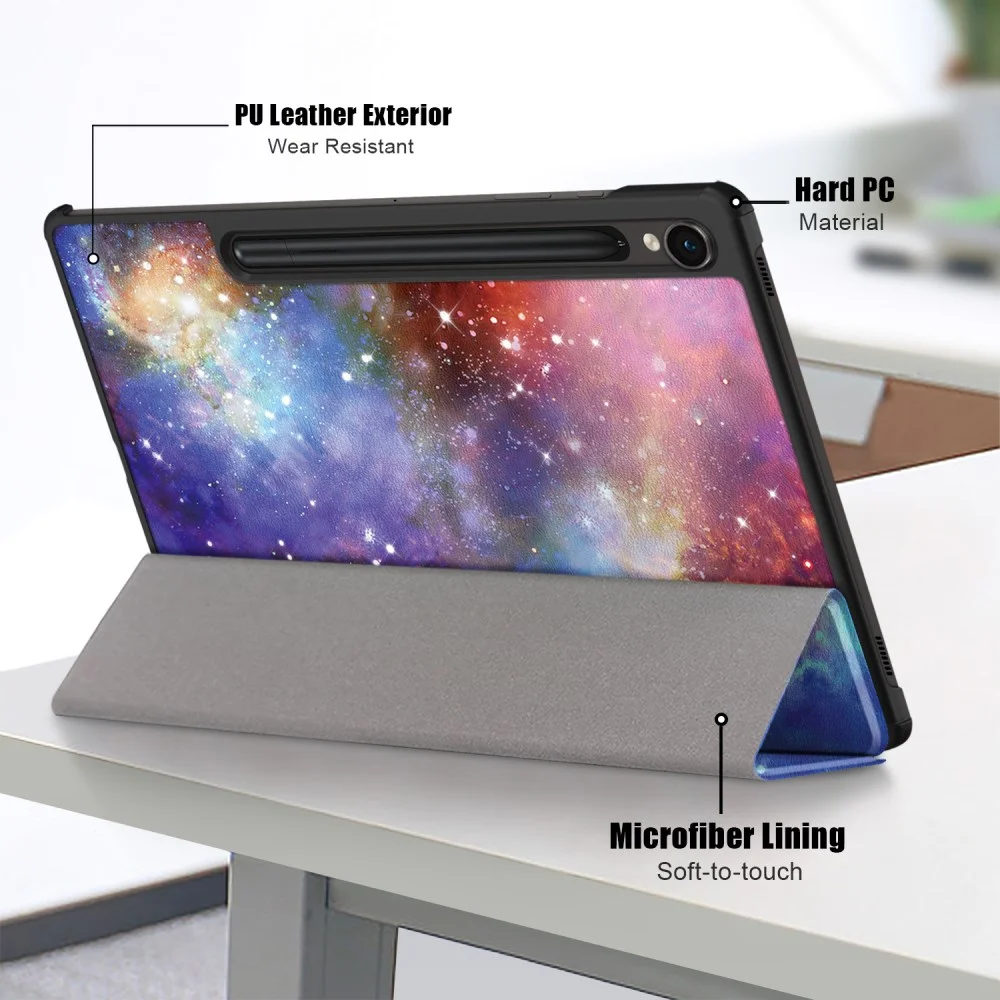 Samsung Tab S10 Lite / S10 FE / S9 (FE) Hoes Book Case Standaard Galaxy Print afbeelding 9