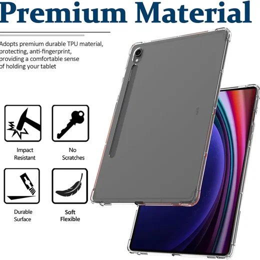 Samsung Galaxy Tab S10 Lite / S10 FE / S9 FE / S9 Hoes TPU Backcover Transparant afbeelding 5