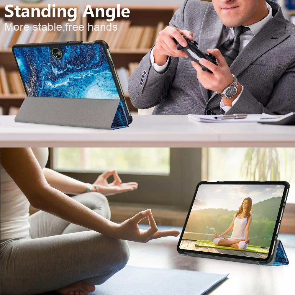 OnePlus Pad Go / Oppo Pad Neo / Air 2 Hoes Tri-Fold Book Case Wave Print afbeelding 5