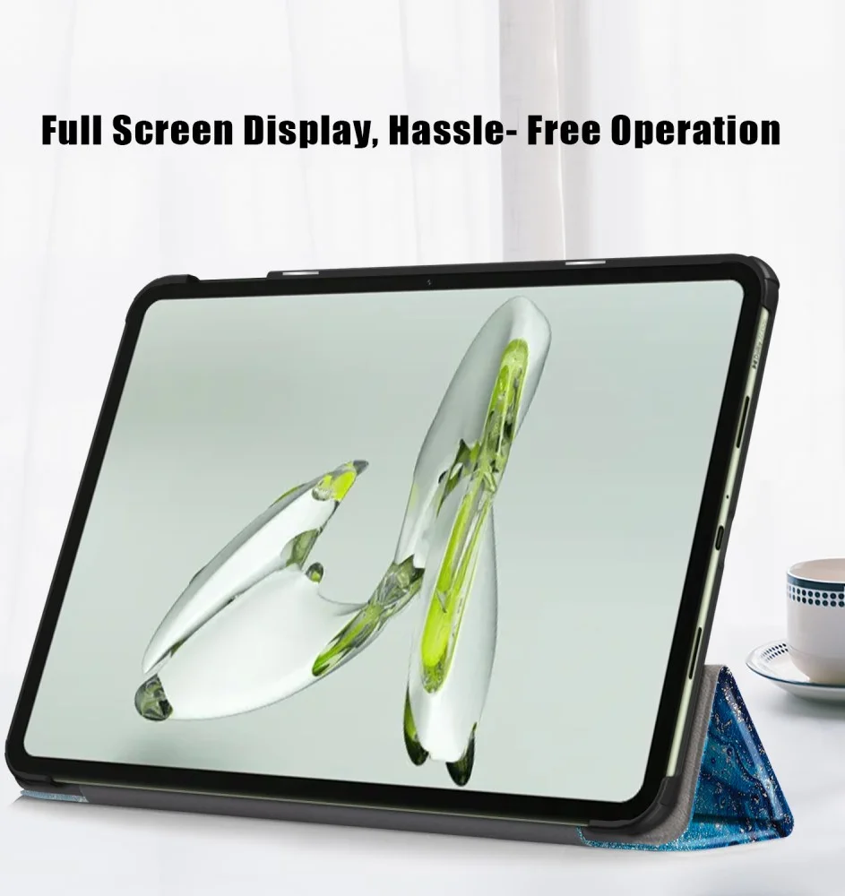 OnePlus Pad Go / Oppo Pad Neo / Air 2 Hoes Tri-Fold Book Case Wave Print afbeelding 6