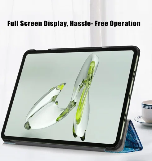 OnePlus Pad Go / Oppo Pad Neo / Air 2 Hoes Tri-Fold Book Case Wave Print afbeelding 6