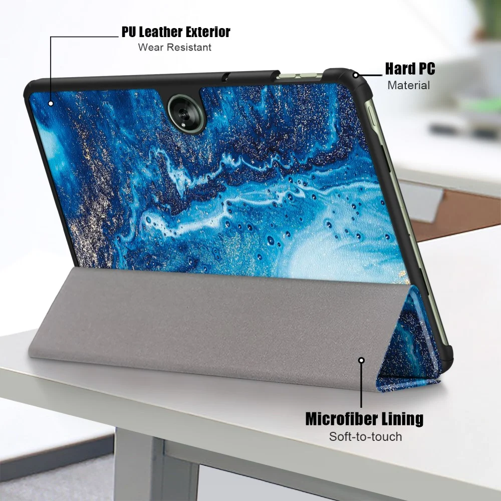 OnePlus Pad Go / Oppo Pad Neo / Air 2 Hoes Tri-Fold Book Case Wave Print afbeelding 7