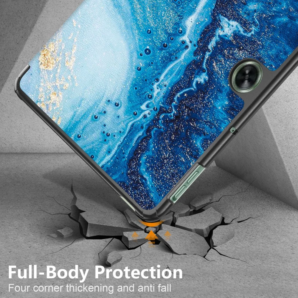 OnePlus Pad Go / Oppo Pad Neo / Air 2 Hoes Tri-Fold Book Case Wave Print afbeelding 9