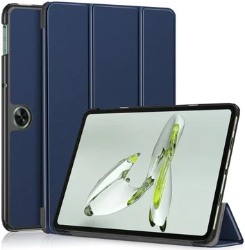 OnePlus Pad Hoes Book Case Sleep/Wake met Pen Houder Clear Zilver | gsmpunt