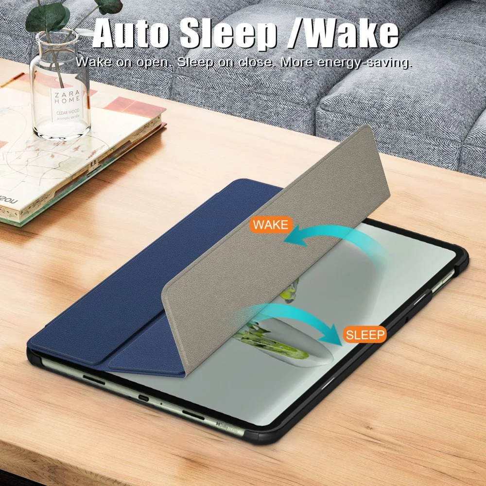 OnePlus Pad Go / Oppo Pad Neo / Air 2 Hoes Tri-Fold Book Case Blauw afbeelding 3