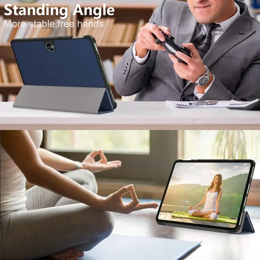 OnePlus Pad Go / Oppo Pad Neo / Air 2 Hoes Tri-Fold Book Case Blauw afbeelding 4