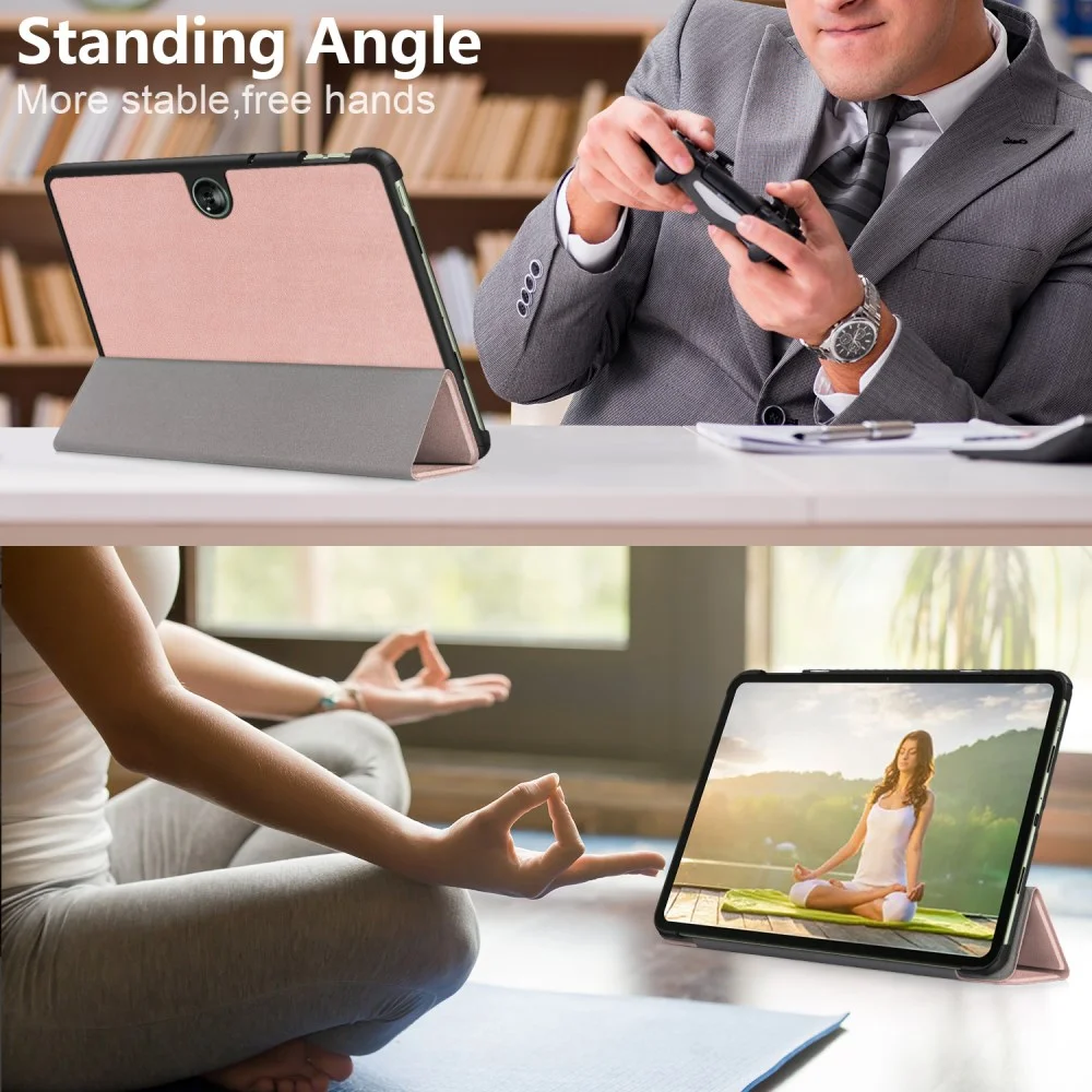 OnePlus Pad Go / Oppo Pad Neo / Air 2 Hoes Tri-Fold Book Case Roze Goud afbeelding 4