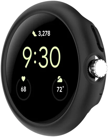 Google Pixel Watch 2 / Pixel Watch Hoesje Hard Plastic Bumper Zwart afbeelding 4