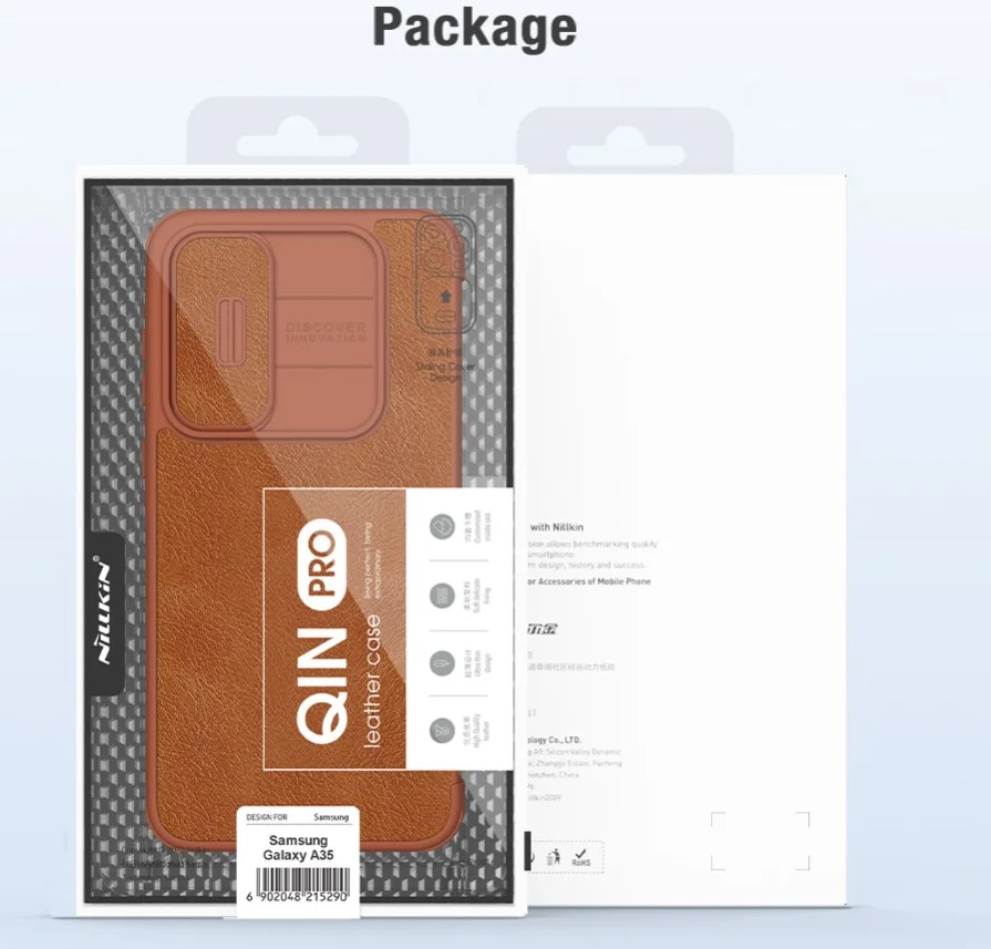Nillkin Qin Leather Samsung Galaxy A35 Hoesje Book Case Zwart afbeelding 10