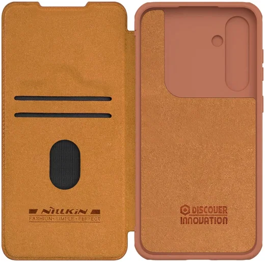 Nillkin Qin Leather Samsung Galaxy A35 Hoesje Book Case Bruin afbeelding 9
