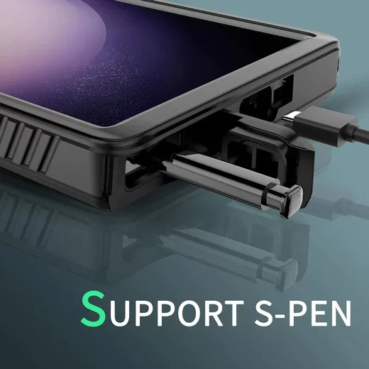 Armor-X Samsung S24 Ultra Waterdicht Hoesje Schokbestendig Zwart afbeelding 4