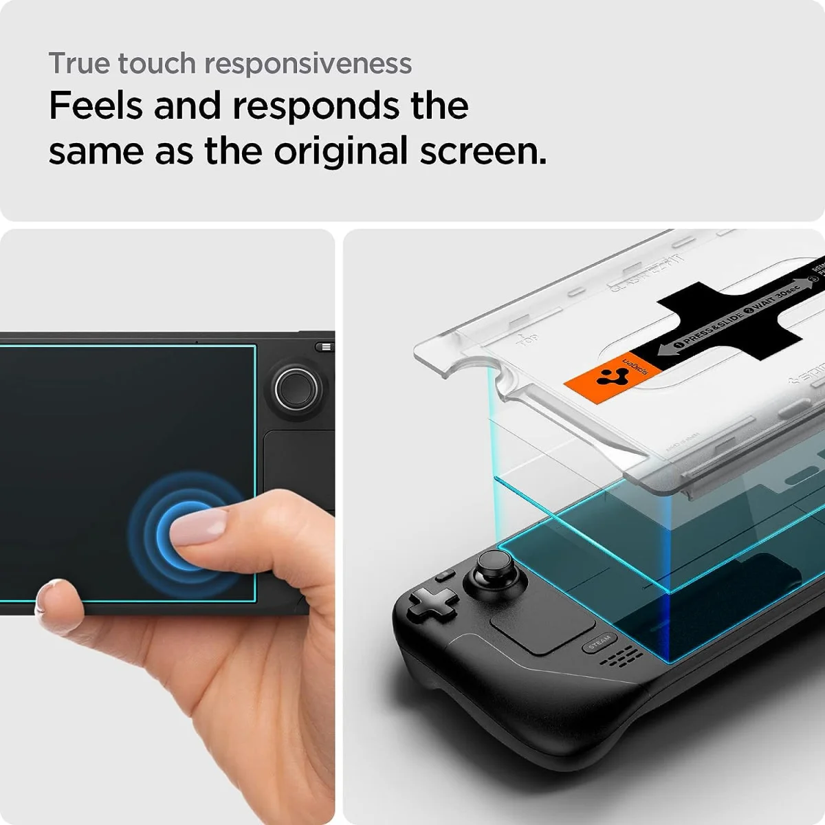 Spigen EZ Fit GLAS.tR Steam Deck OLED (2023) / Deck LCD (2022) Screen Protector afbeelding 3