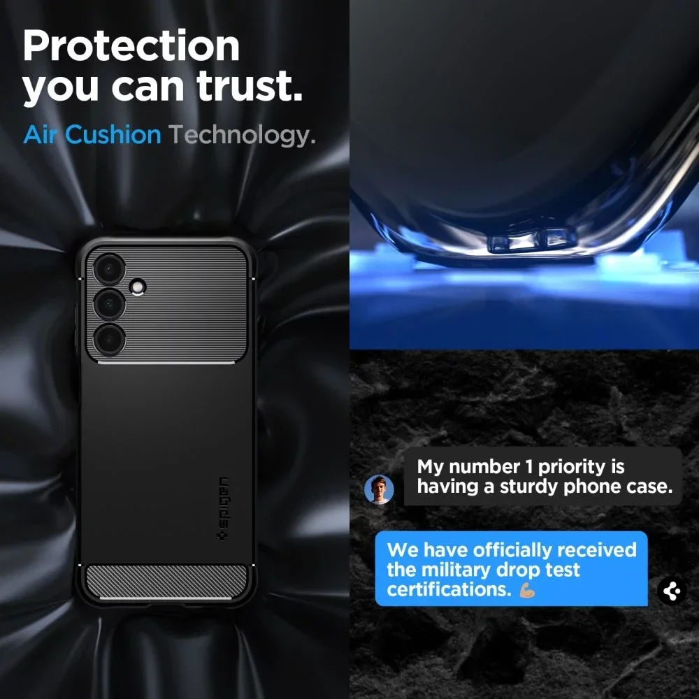 Spigen Rugged Armor Samsung Galaxy A25 Hoesje Back Cover Zwart afbeelding 3