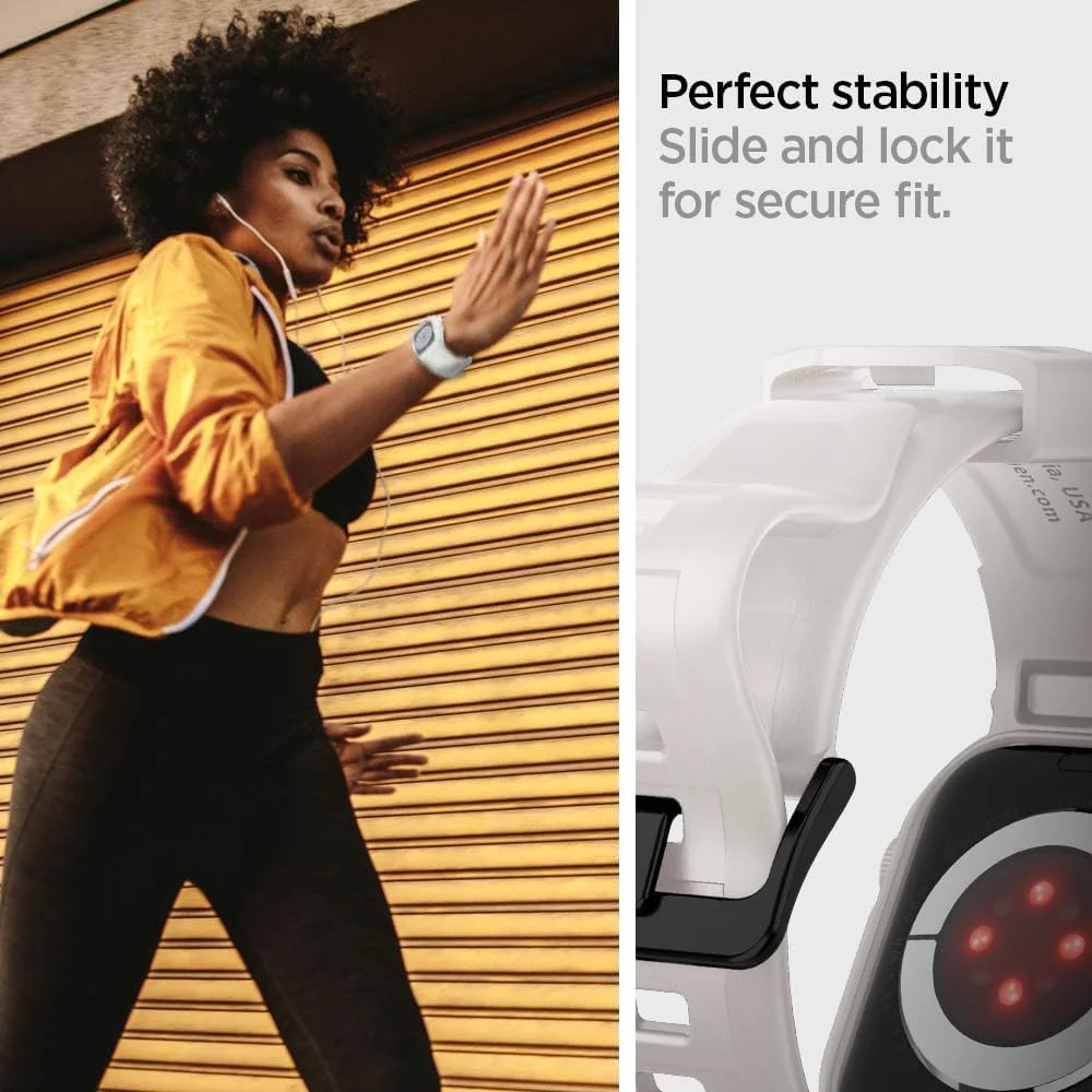 Spigen Rugged Armor Pro - Apple Watch 45MM / 44MM Hoesje en Bandje - Beige afbeelding 4