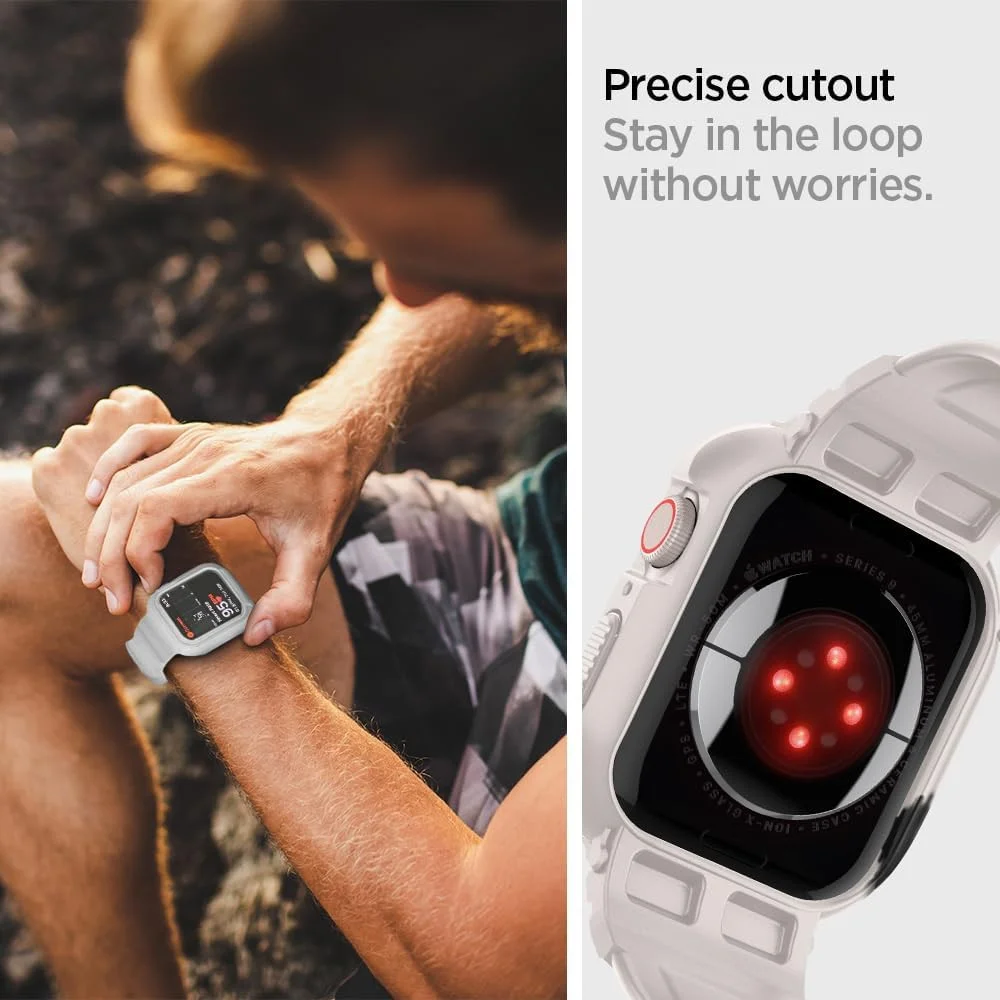 Spigen Rugged Armor Pro - Apple Watch 45MM / 44MM Hoesje en Bandje - Beige afbeelding 5