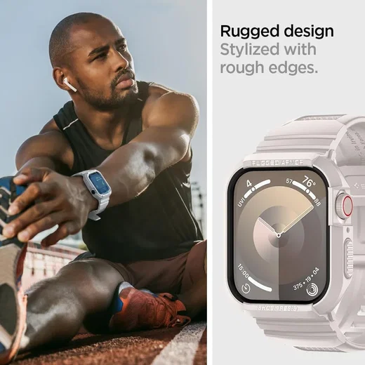 Spigen Rugged Armor Pro - Apple Watch 45MM / 44MM Hoesje en Bandje - Beige afbeelding 7