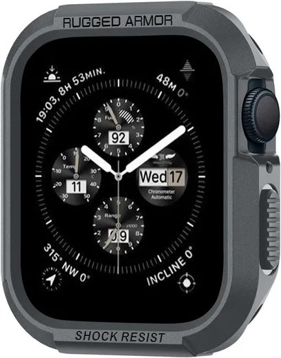 Spigen Rugged Armor - Apple Watch 45MM / 44MM Hoesje - Full Protect - Grijs afbeelding 1