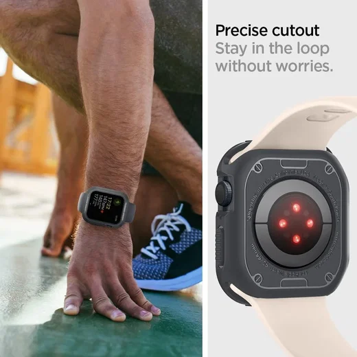 Spigen Rugged Armor - Apple Watch 45MM / 44MM Hoesje - Full Protect - Grijs afbeelding 5
